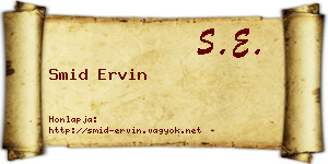 Smid Ervin névjegykártya