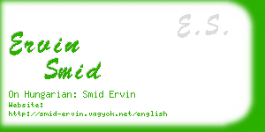 ervin smid business card